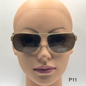 Men's Y2K Ralph Lauren Double Bar Sunglasses Polo 3066 Matte Gold 66/12 Italy